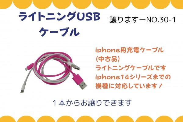 ライトニングUSBケーブル≪ものものバンク譲ります№30－1≫