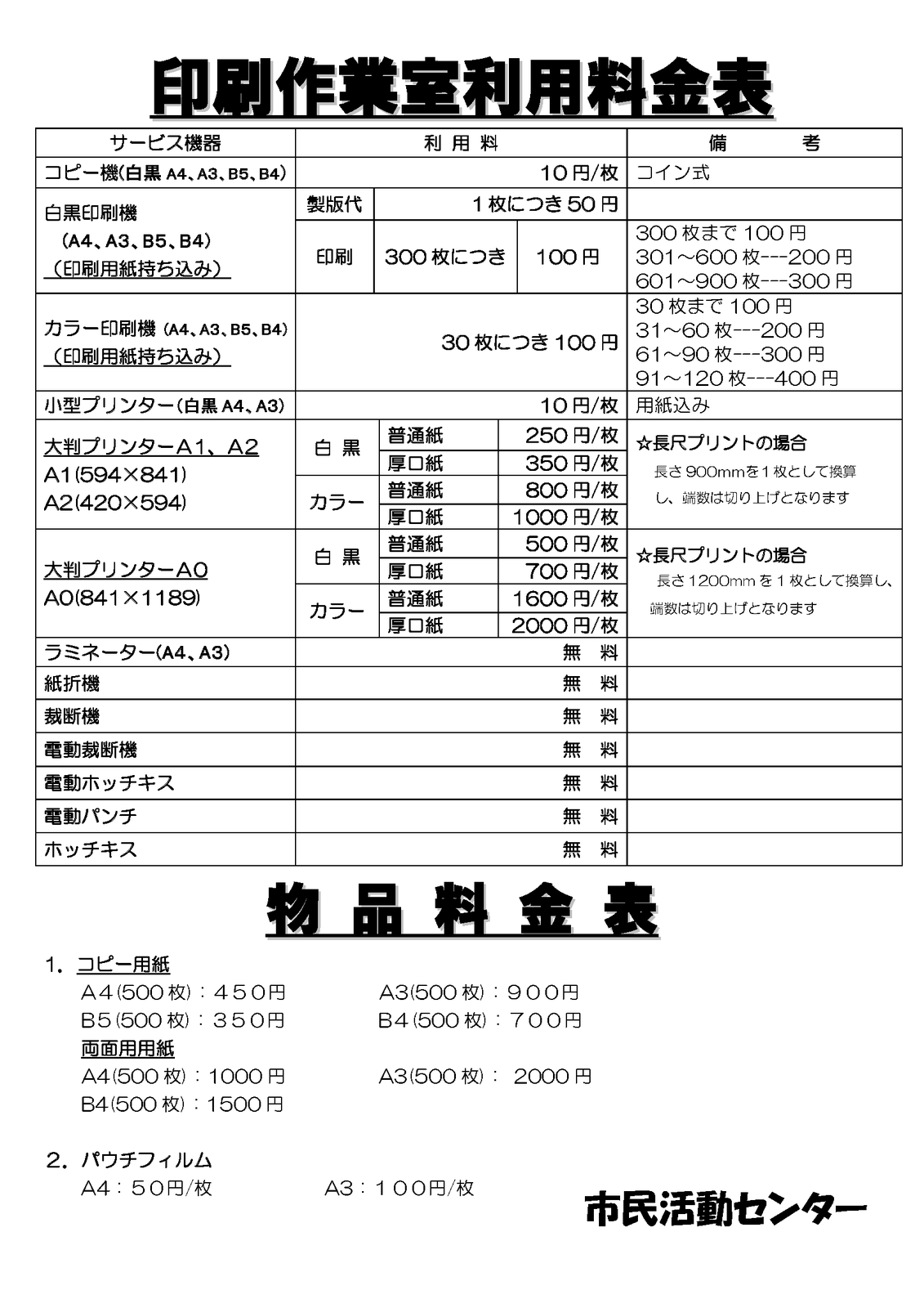 利用方法 料金 りぶら市民活動センター